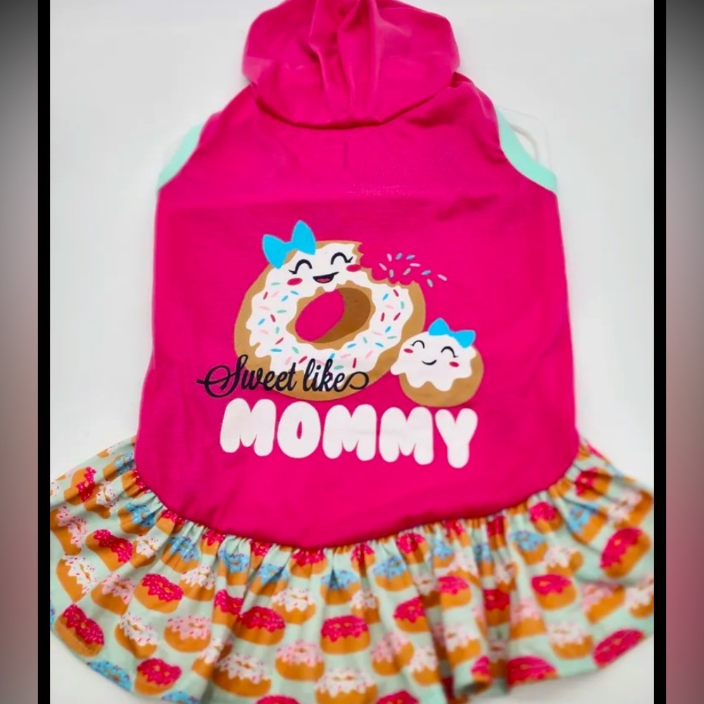 NWOT Play on Pet Dog Dress donut sweet hoodie t-shirt dress dog apparel clothing
